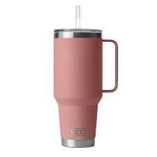 Rambler 42 oz Mug with Straw Lid, Color: Sandstone Pink