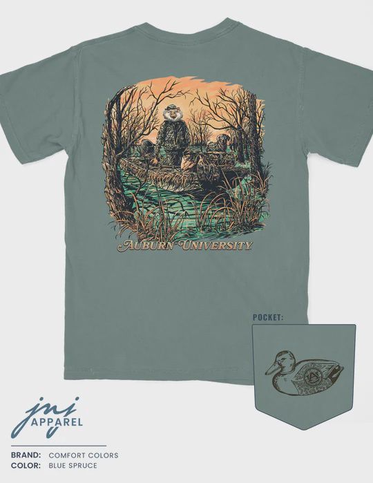 DUCK HUNT TSHIRT, Color: BLUE SPRUCE, Size: XXXLARGE, TEAM: AUBIE