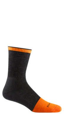 STEELY MICRO CREW MIDWEIGHT WITH CUSHION W/ FULL CUSHION TOE BOX, Color: GRAPHITE, Size: M