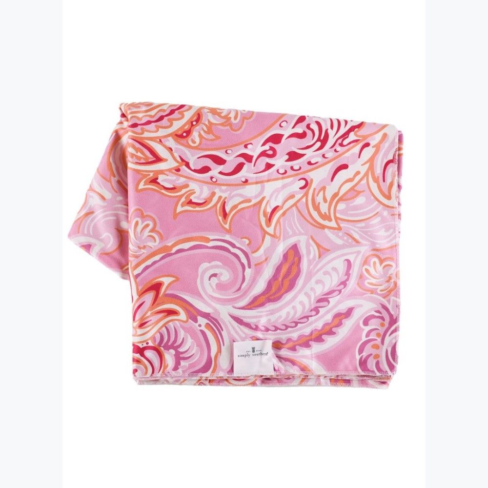 QUICK DRY TOWEL, Design: PINK PAISLEY, Size: 40&quot;X72&quot;