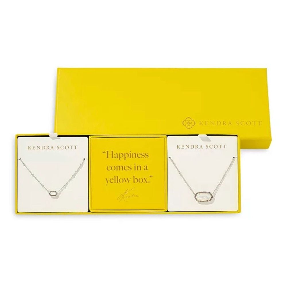 ELISA PENDANT NECKLACES - SET OF 2, Color: SILVER