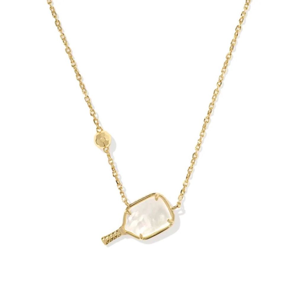 PICKLEBALL SHORT PENDANT NECKLACE, Color: GOLD