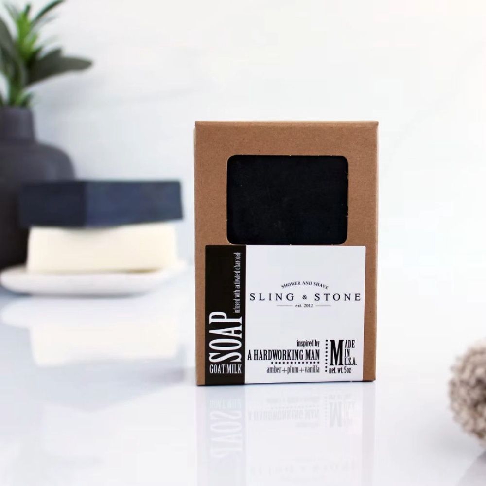 HAND CRAFTED GOAT MILK SOAP, Scent: HARDWORKING MAN - AMBER | PLUM | VANILLA