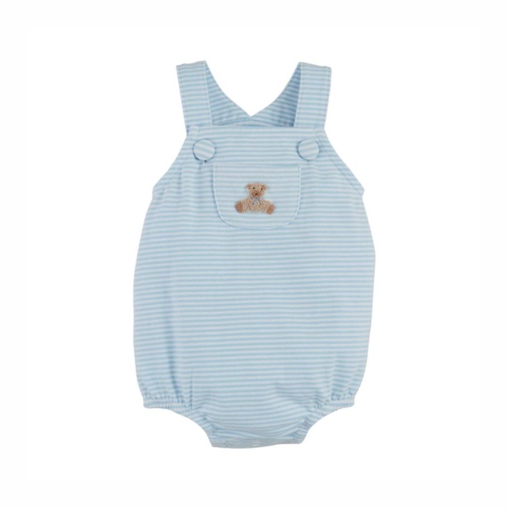 STRIPED BEAR BUBBLE, Color: BLUE | WHITE, Size: 3-6M