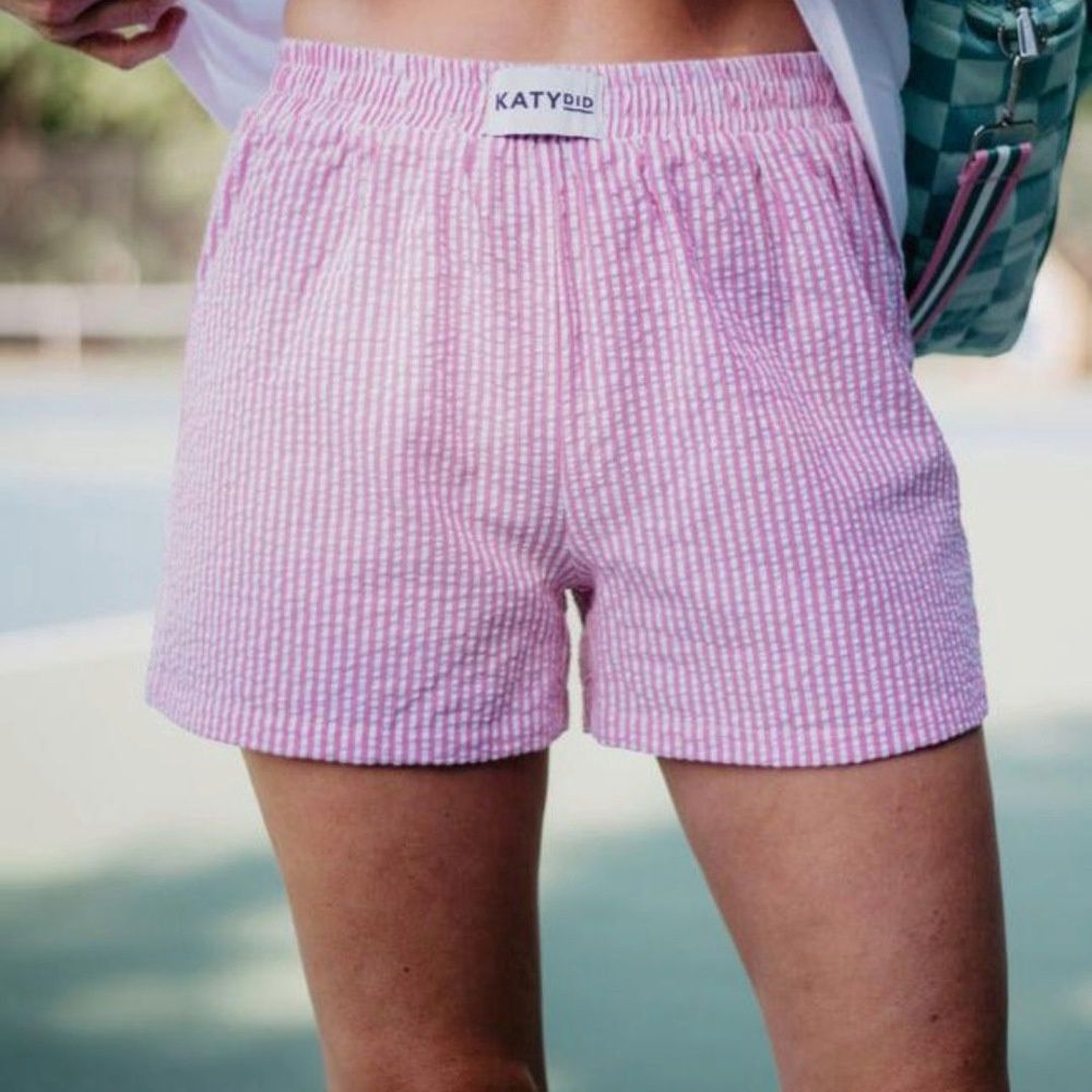 W STRIPED BOXERS, Color: PINK, Size: SMALL