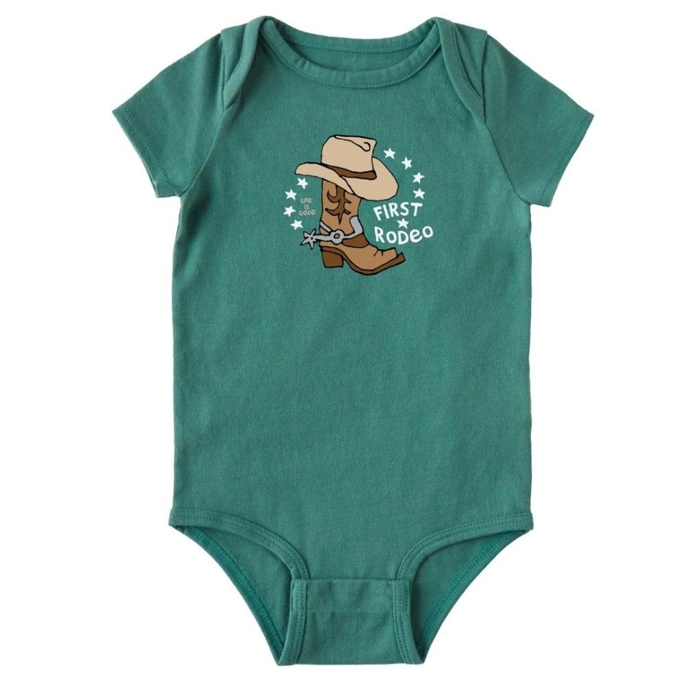 INFANT NAIVE FIRST RODEO ONESIE, Life is Good: SPRUCE GREEN, Color: 18-24M