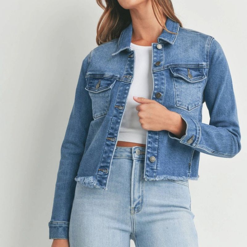 W BEVERLY FITTED FRAY JACKET