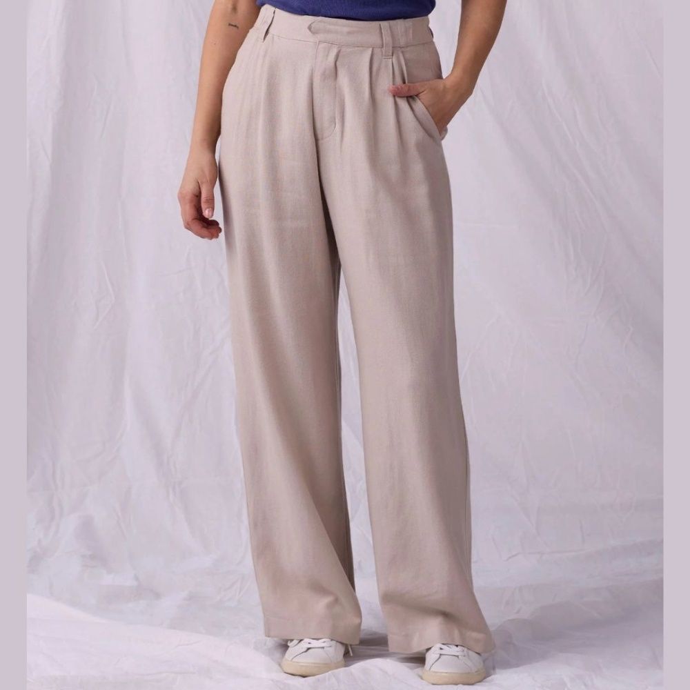W LEUKOS LINEN BLEND TROUSER, Color: SANDSTONE, Size: S