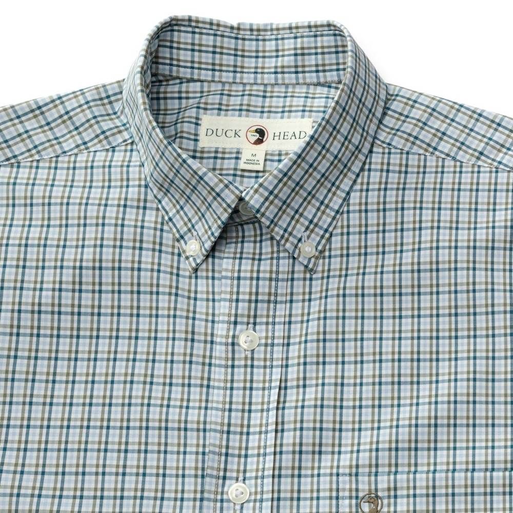 LONG SLEEVE PERFORMANCE POPLIN SPORT SHIRT, Color: LEGION BLUE / BENTON PLAID, Size: M