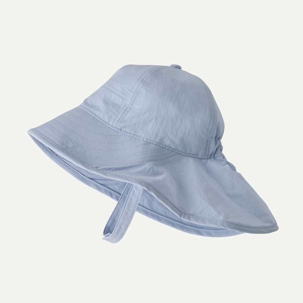 BABY BLOCK-THE-SUN HAT, Color: FLECK BLUE, Size: 3M
