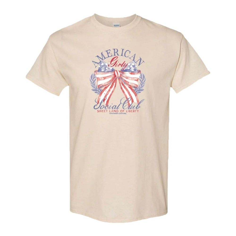W AMERICAN GIRLY TEE, Color: CREAM, Size: S
