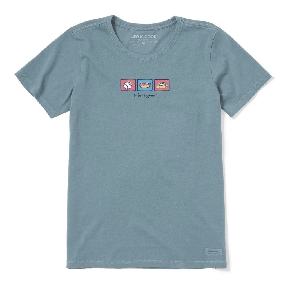 W ALL AMERICAN CRUSHER TEE, Color: M, Life is Good: SMOKEY BLUE