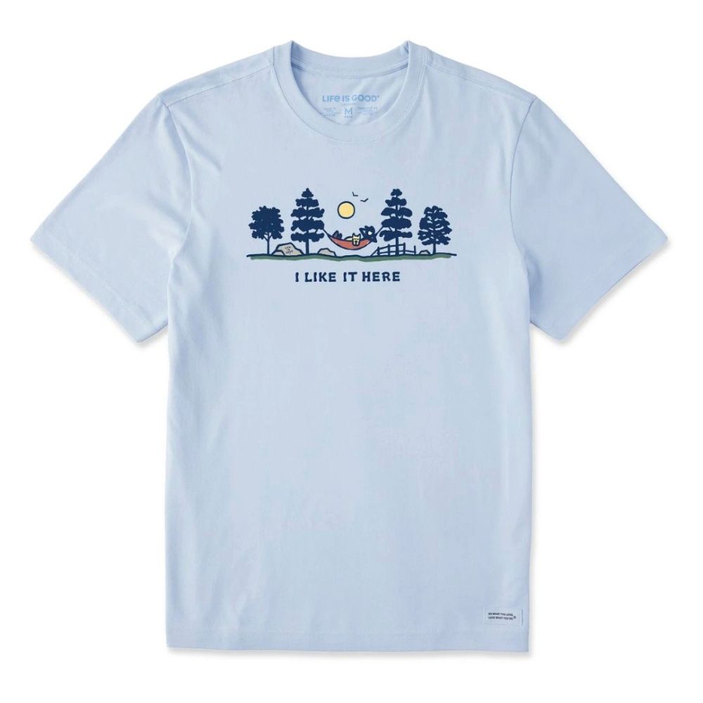 M I LIKE IT HERE HAMMOCK VISTA TEE, Life is Good: GLACIER BLUE, Color: M