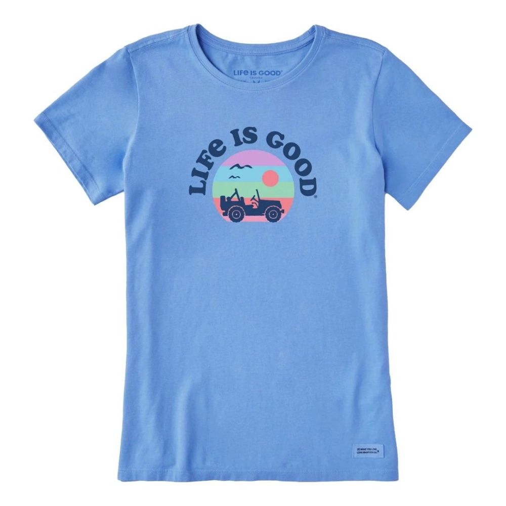 W RAINBOW ATV CRUSHER LITE TEE, Color: M, Life is Good: CORNFLOWER BLUE