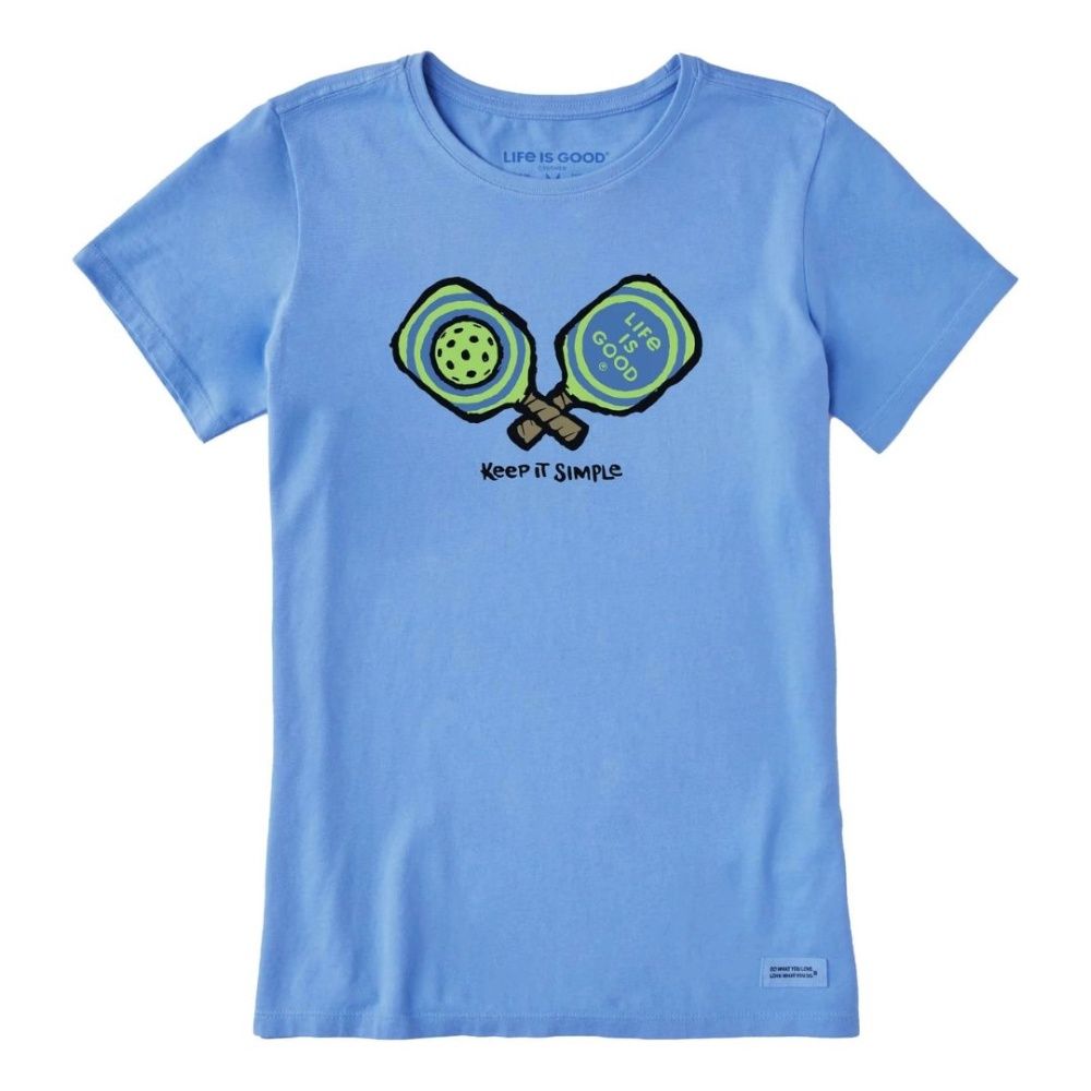W KEEP IT SIMPLE PICKLEBALL CRUSHER TEE, Color: M, Life is Good: CORNFLOWER BLUE