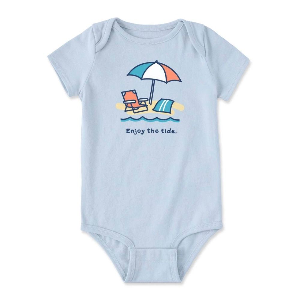 I ENJOY THE TIDE CRUSHER BABY BODYSUIT, Color: GLACIER BLUE, Size: 18-24M