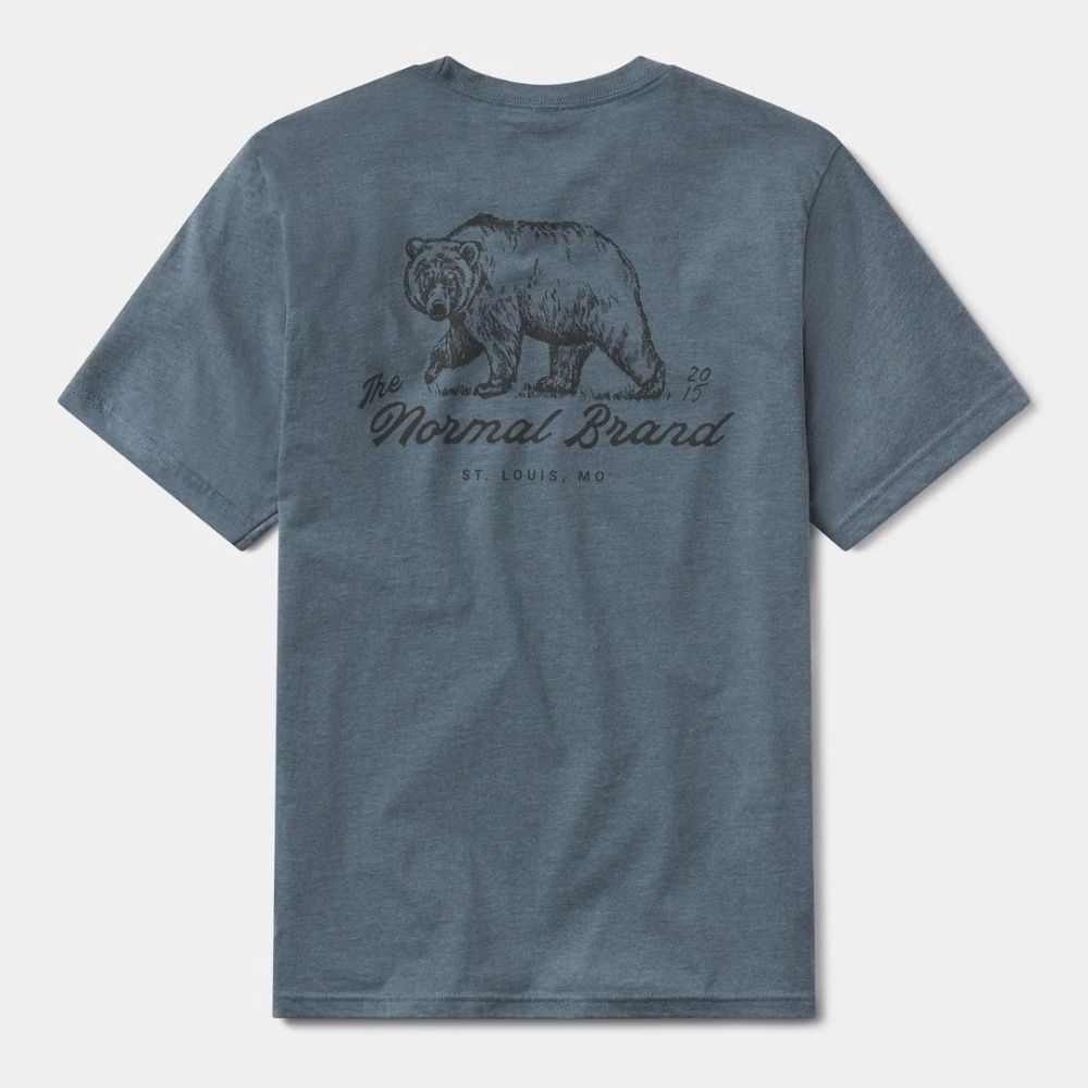 M ILLUSTRATED BEAR TEE, Color: INDIGO, Size: M