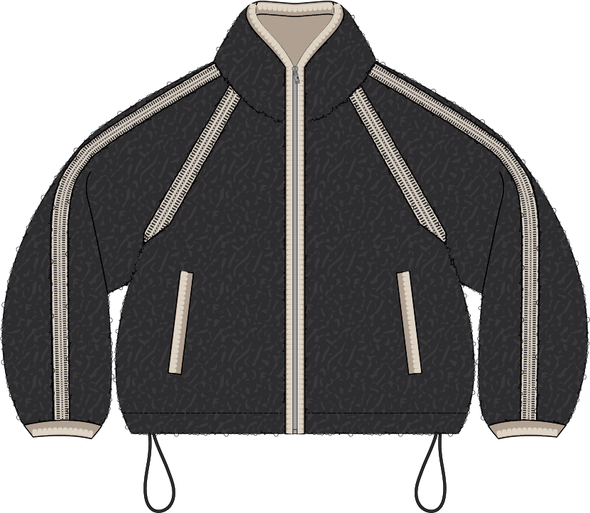 W NIKIA CROCHET UGGFLUFF JACKET, Color: BLACK, Size: X SMALL