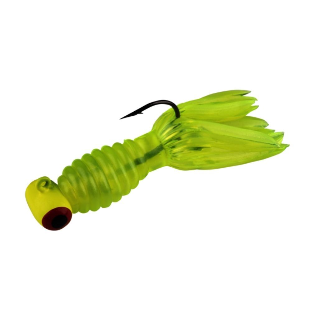 MR CRAPPIE SAUSAGE HEAD JIG HEAD - 3PK, Color: HOT CHARTREUSE, Size: 1/8OZ