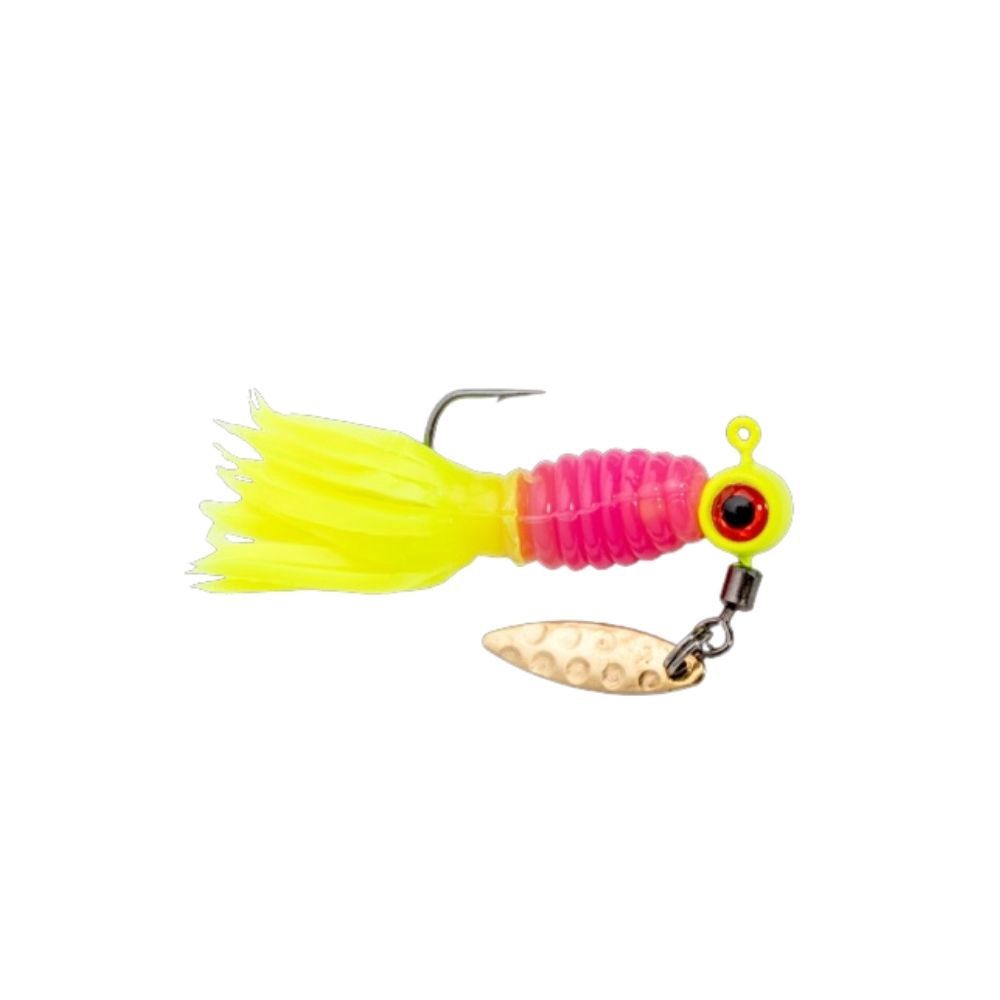 STRIKE KING MR CRAPPIE PRE RIGGED CRAPPIE THUNDER SAUSAGE SPINS, Color: HOT CHICKEN.COM, Size: 1/8OZ