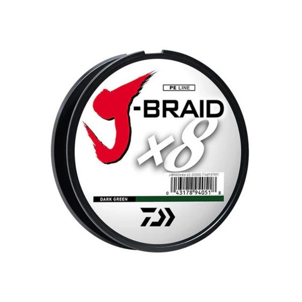 DAIWA J-BRAID X8 BRAIDED LINE FILLER SPOOL - DARK GREEN, Size: 65LB - 165 YDS