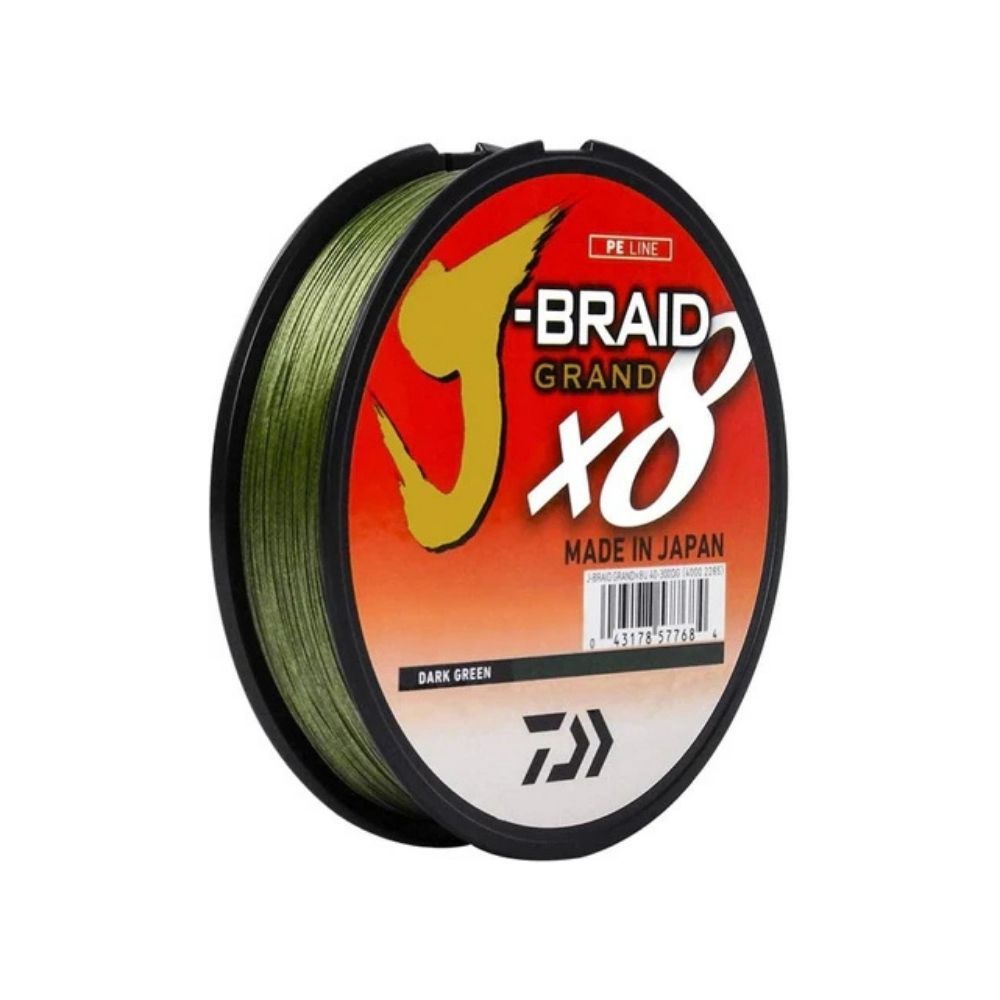DAIWA J-BRAID GRAND 8X FILLER SPOOL DARK GREEN, Size: 65LB - 150YDS