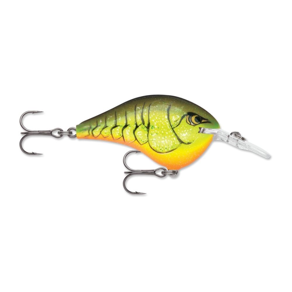 RAPALA DIVES-TO 10 CRANKBAIT 2 1/4&quot;, Color: CHARTREUSE ROOTBEER CRAWDAD