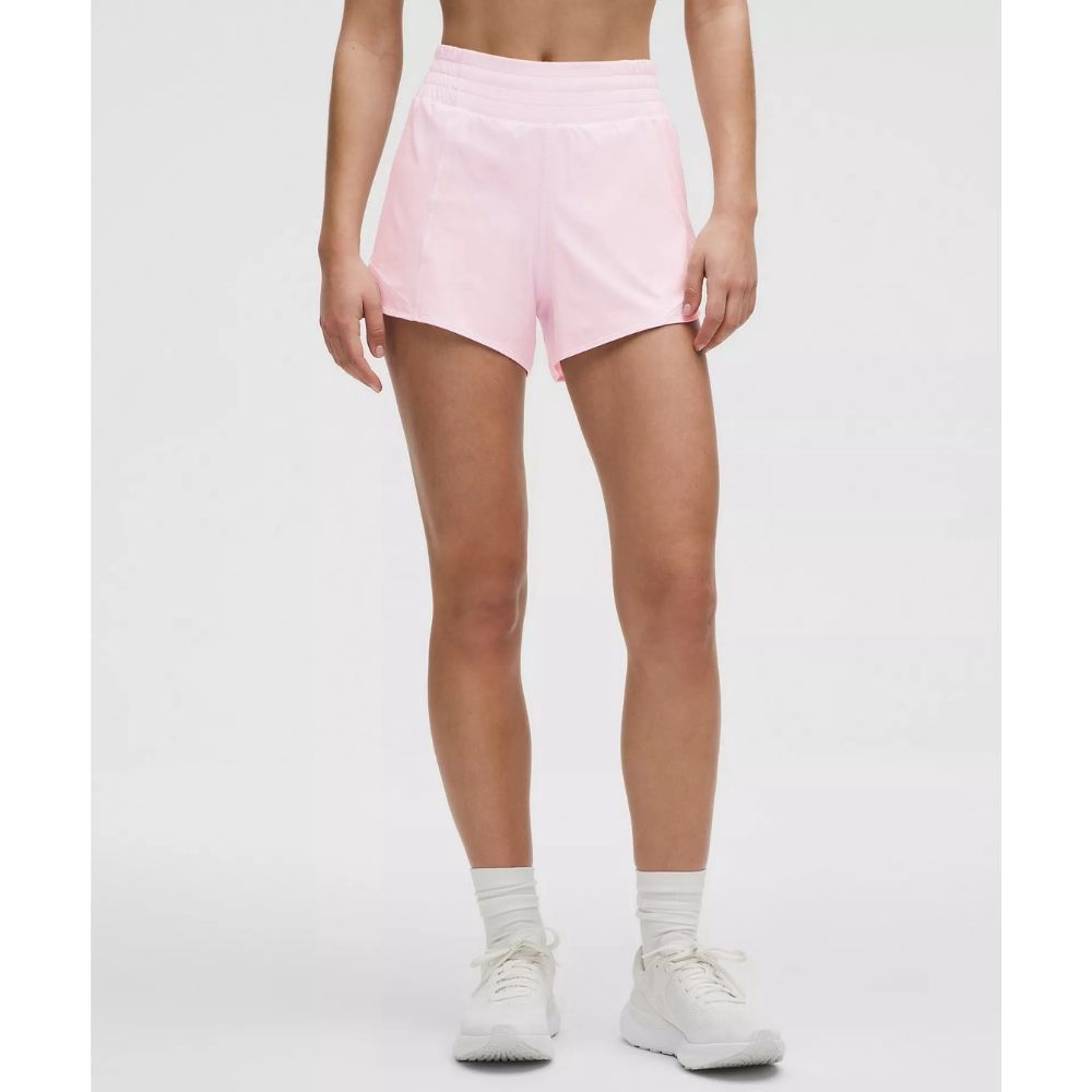 HOTTY HOT HIGH-RISE LINED SHORT 4&quot;, Color: PINK ORGANZA, Size: 8