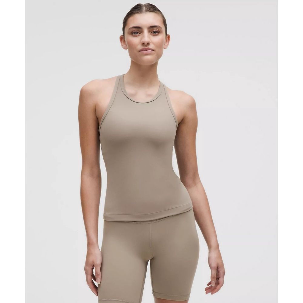 LULULEMON ALIGN WAIST-LENGH RACERBACK, Color: WARM ASH GREY, Size: 2