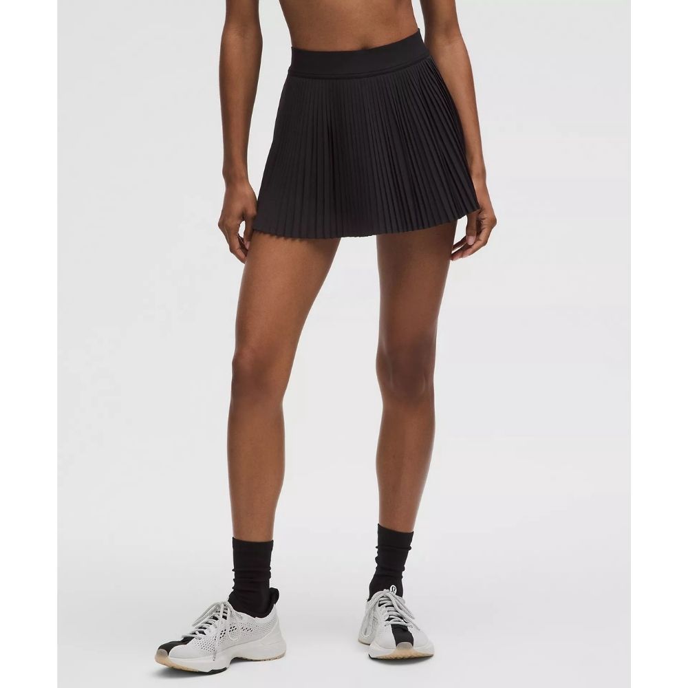 VARSITY HR PLEATED TENNIS SKIRT, Color: BLACK, Size: 2