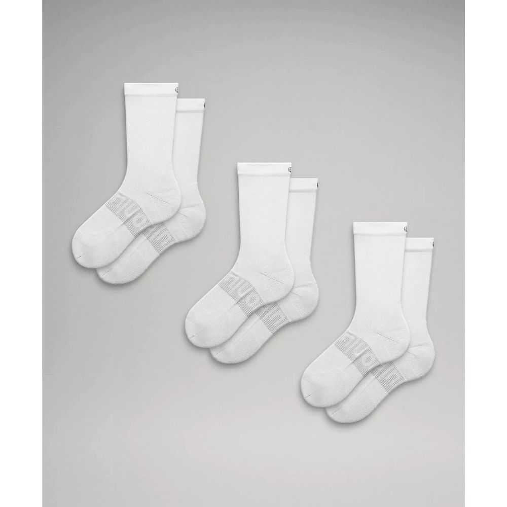 Women&#39;s Power Stride Crew Socks 3 Pack, Color: WHITE, Size: S