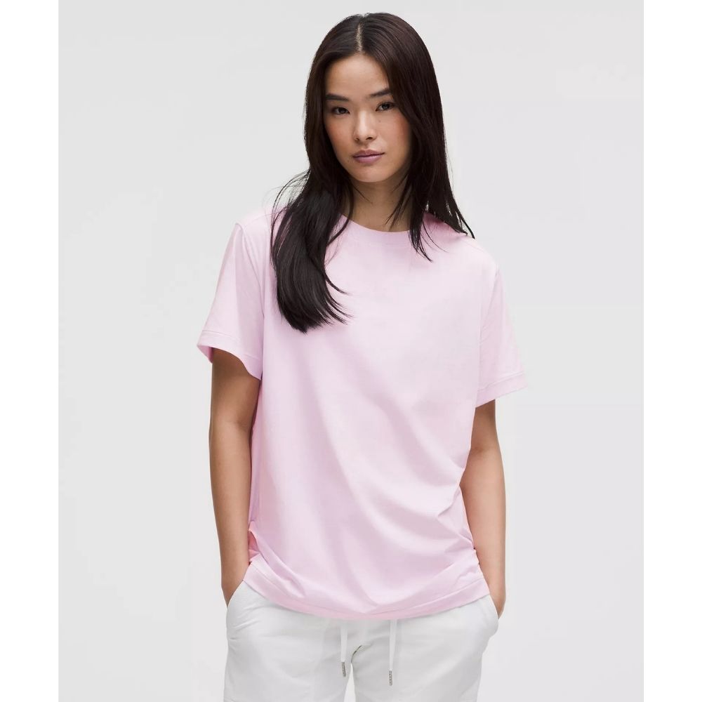All Yours Organic Cotton Crewneck T-Shirt, Color: PINK ORGANZA, Size: XS
