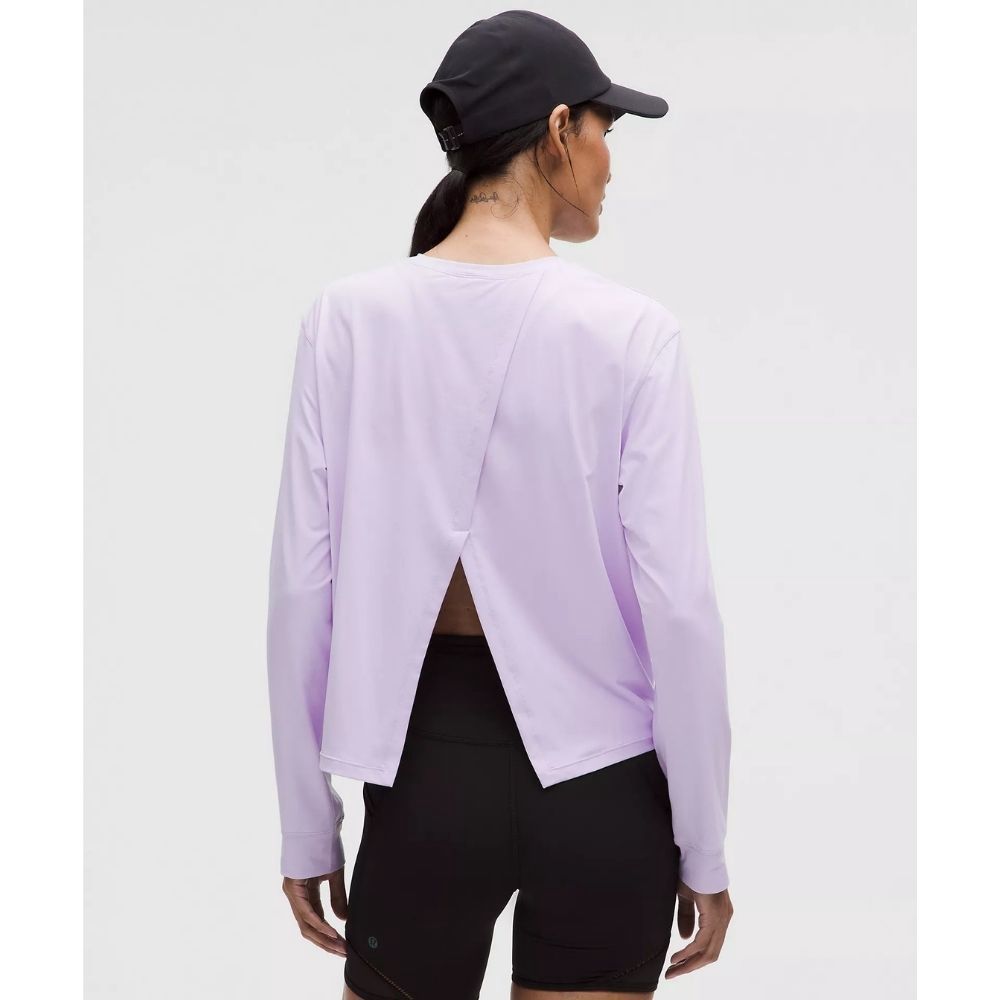PACE CRUSH CROSS-BACK UV-PROTECTIVE GRAPHIC LONG-SLEEVE SHIRT, Color: LAVENDER FROST, Size: XS