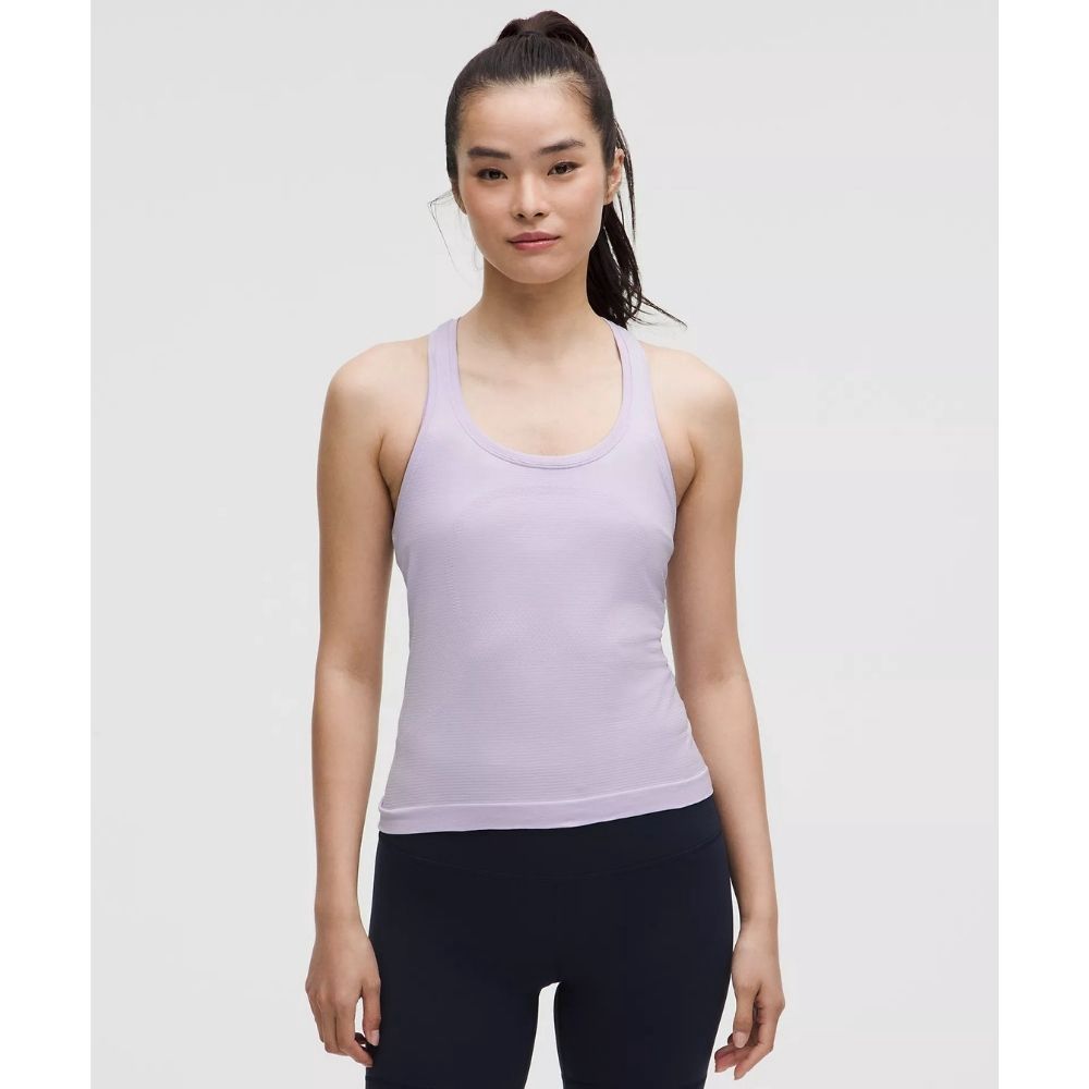SWIFTLY TECH RACERBACK TANK TOP 2.0 *WAIST LENGTH*, Color: LAVENDER FROST/LAVENDER FROST, Size: 2, Style: LW1CN3S