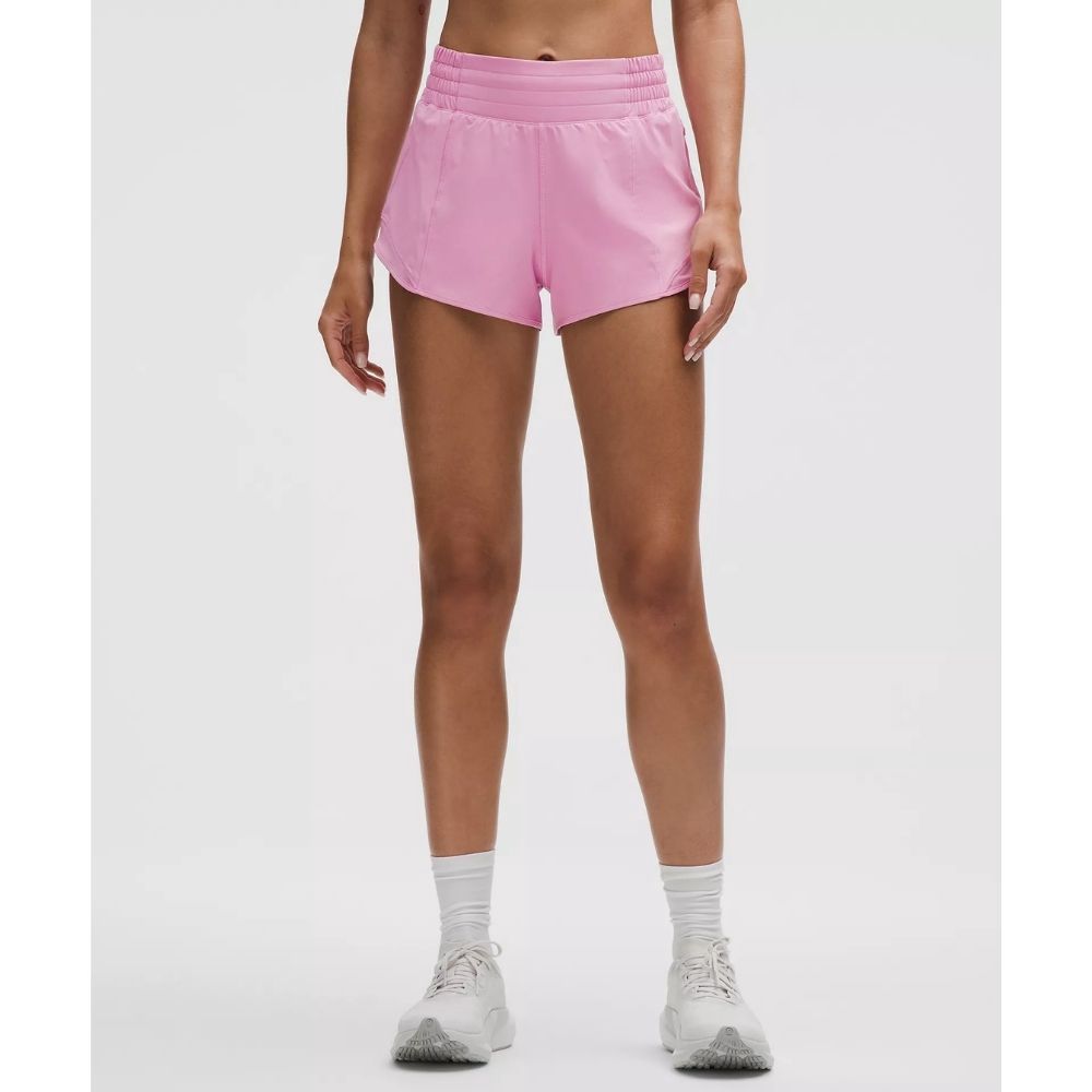 HOTTY HOT HIGH-RISE LINED SHORT 2.5&quot;, Color: PINK FROSTING, Size: 4