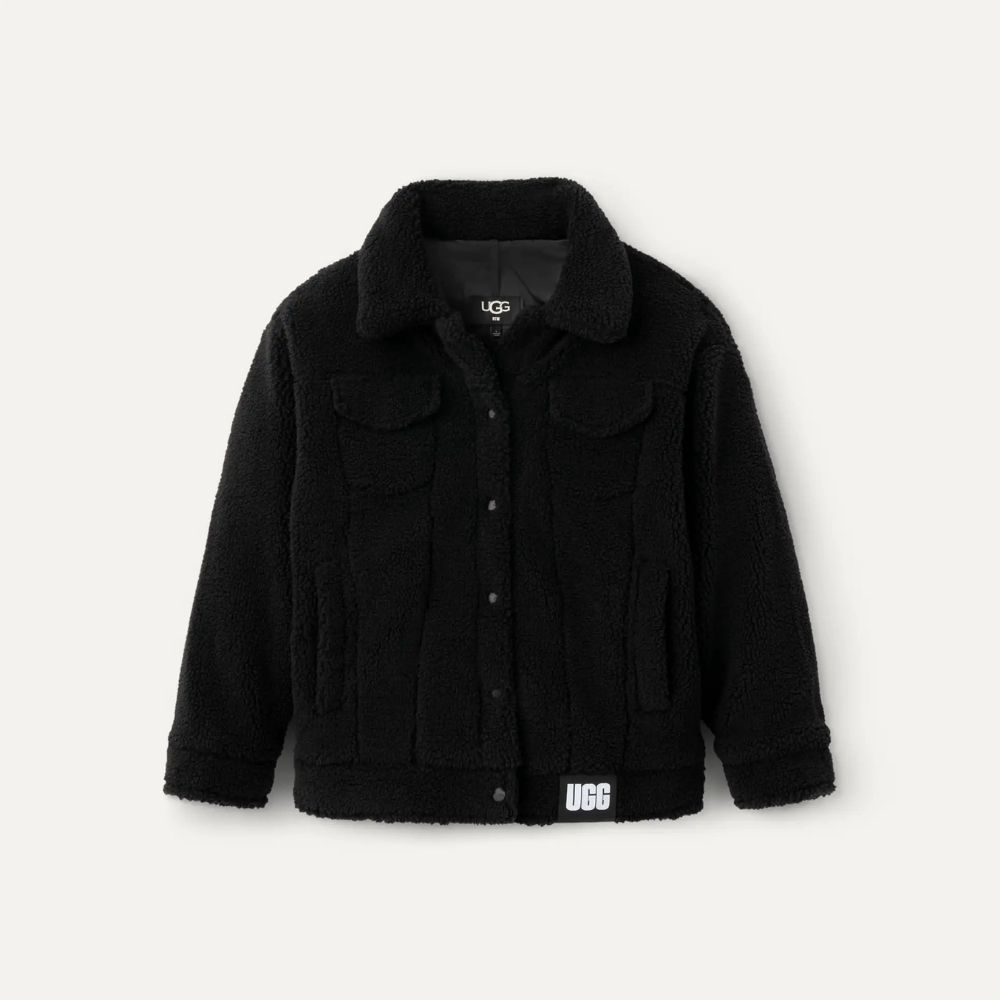 W Frankie Sherpa Trucker Jacket W Frankie Sherpa Trucker Jacket, Color: BLACK, Size: XS