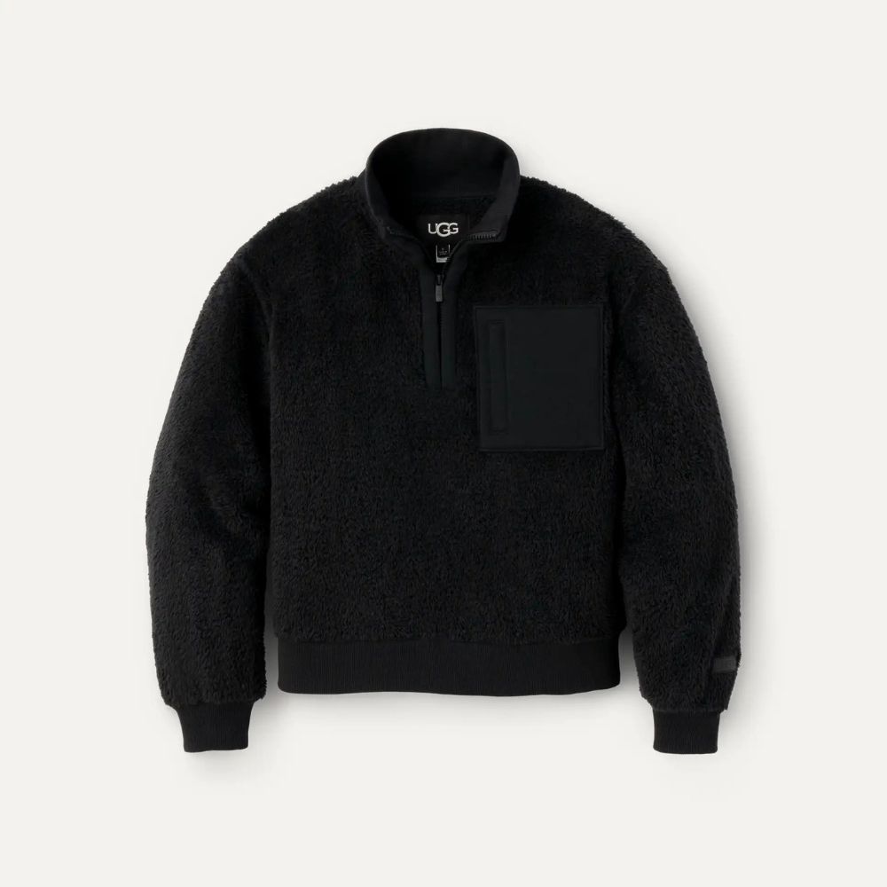 W JANEANN HALF ZIP, Color: BLACK, Size: S