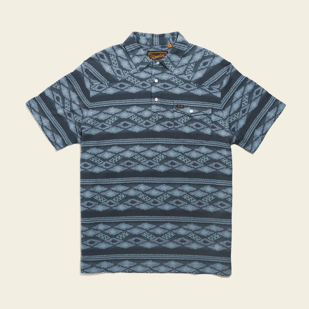 RANCHERO JACQUARD POLO, Color: ZANGO JACQUARD BLUE SHIMMER, Size: L