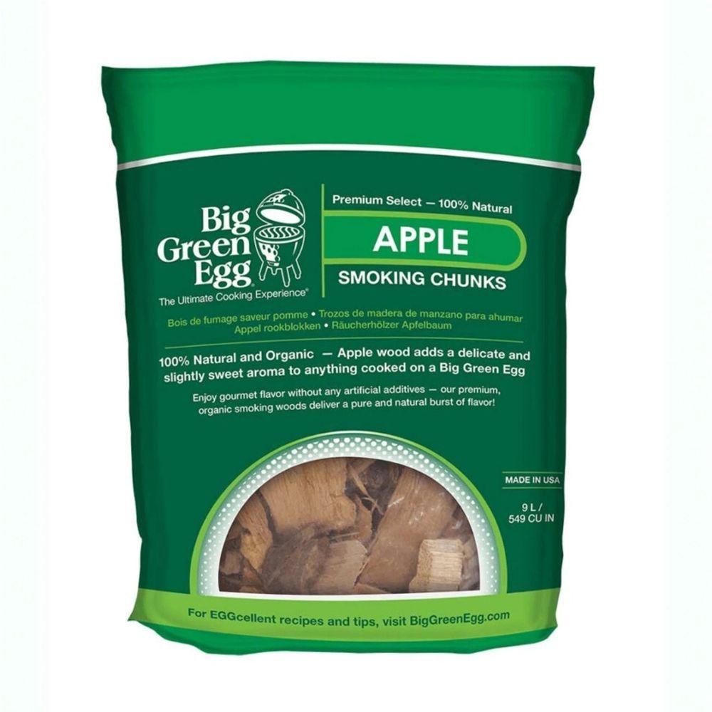 BIG GREEN EGG PREMIUM KILN DRIED CHUNKS, FLAVOR: APPLE