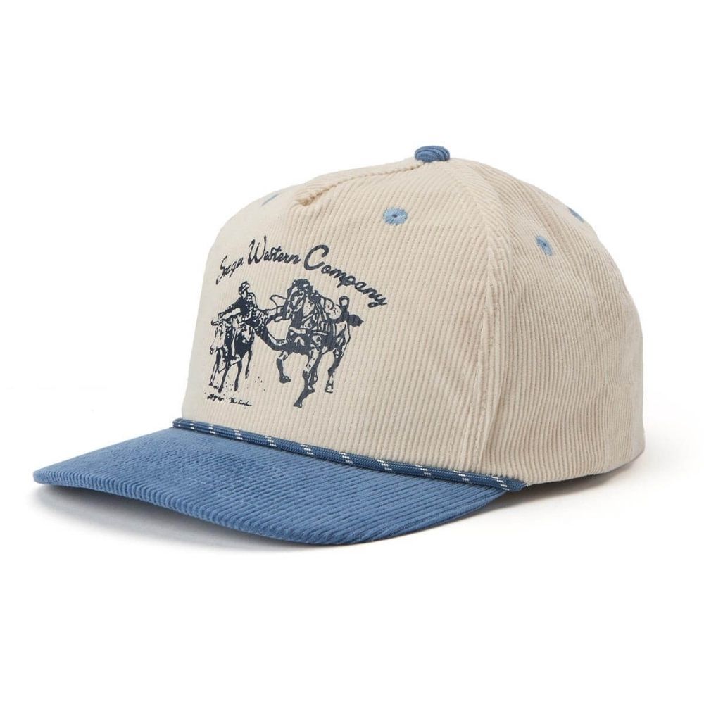 Seager Los Rios Corduroy Snapback, Color: CREAM/BLUE, Size: O/S