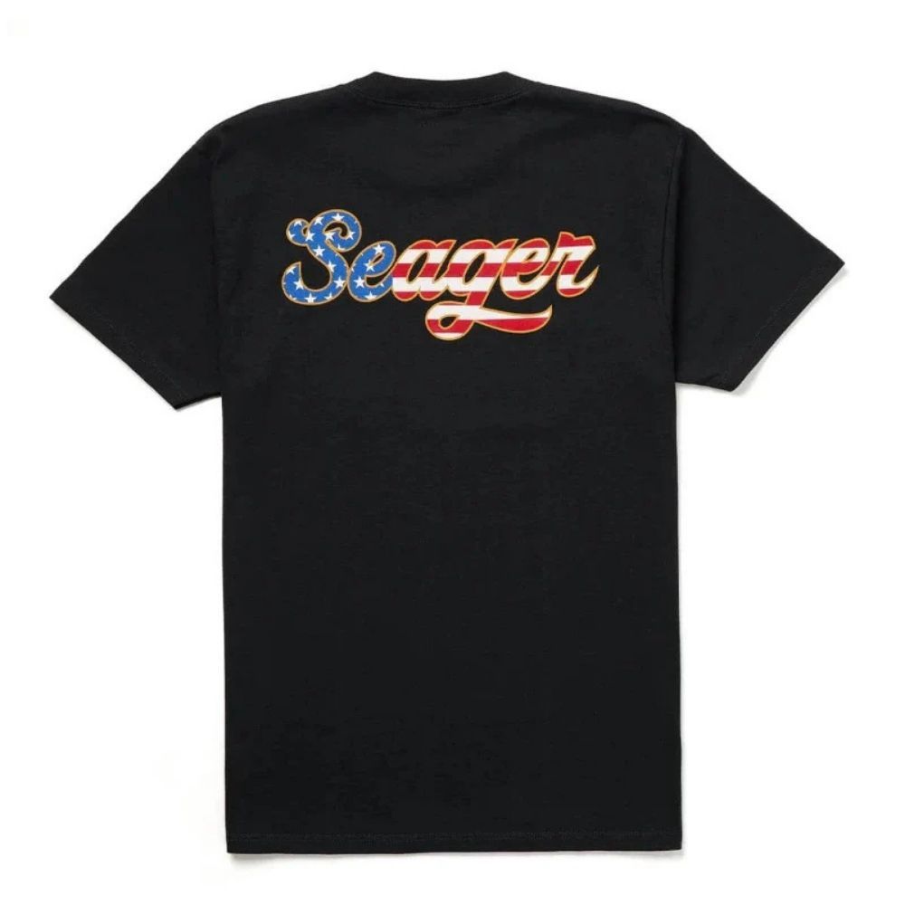 USA RUSS TEE, Color: BLACK, Size: MEDIUM