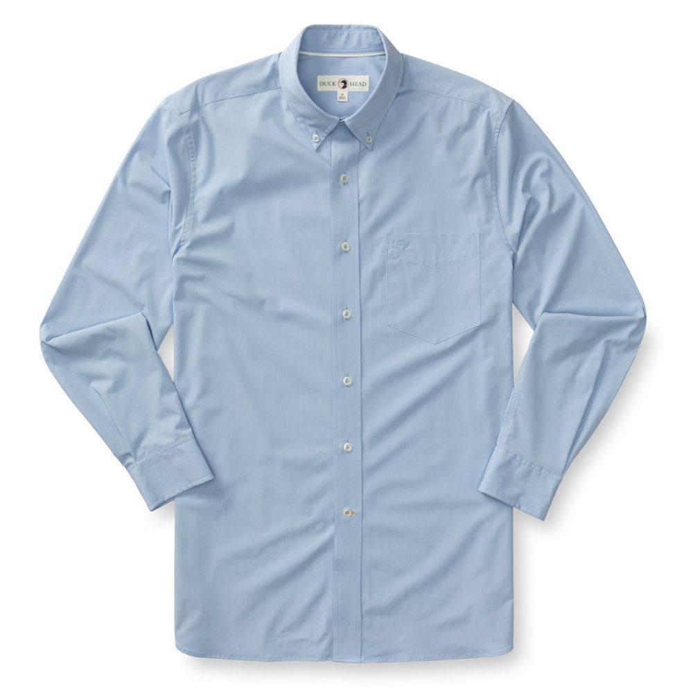 LONGSLEEVE PERFORMANCE POPLIN SPORT SHIRT BOYCE SOLID, Color: LIGHT BLUE, Size: SMALL