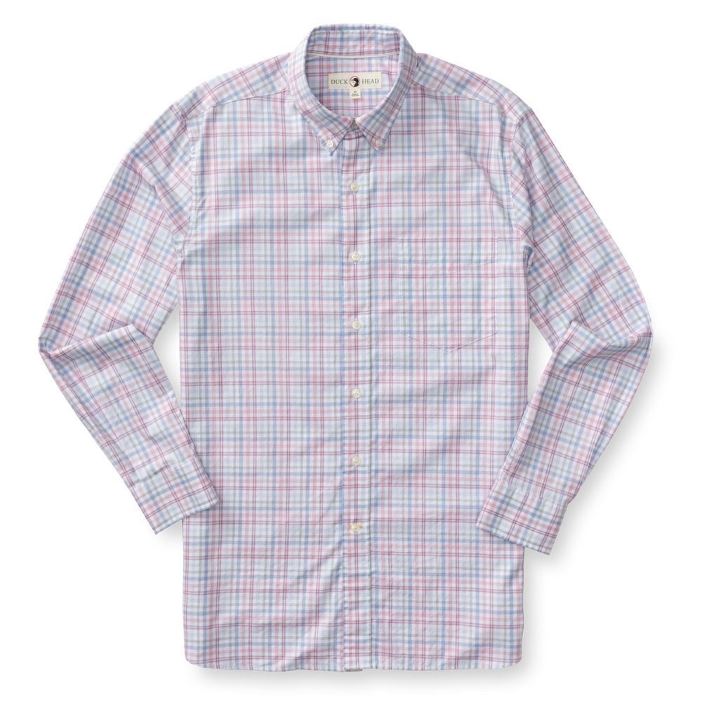 LONGSLEEVE COTTON TWILL SPORT SHIRT - WINSTON PLAID, Color: VIOLET QUARTZ, Size: MEDIUM