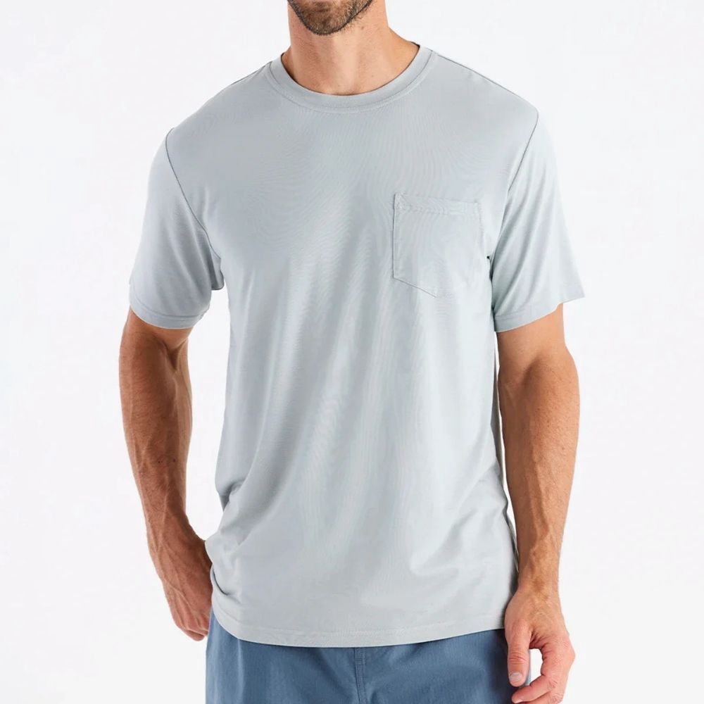 MEN&#39;S BAMBOO FLEX POCKET TEE, Color: HEATHER ASPEN GREY, Size: LARGE