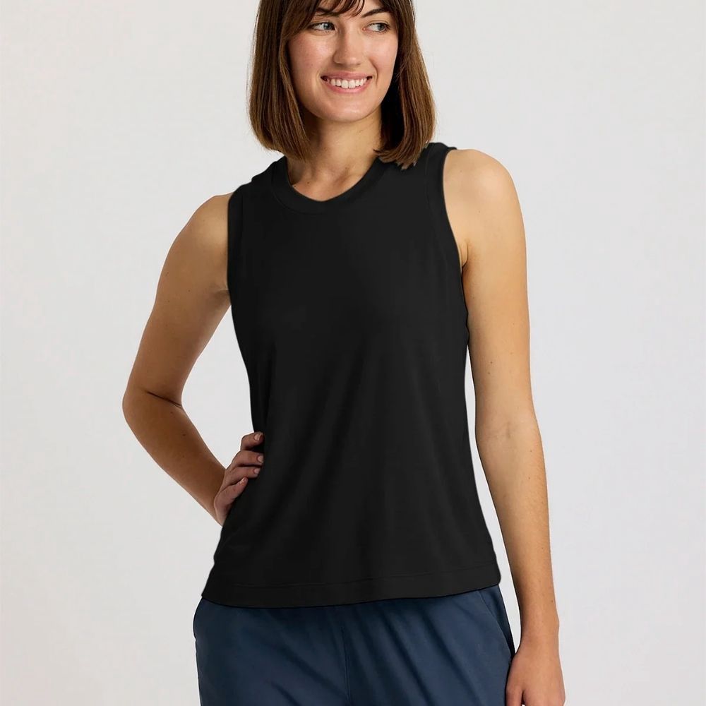 WOMENS ELEVATE LIGHTWEIGHT TANK, Color: BLACK, Size: XLARGE