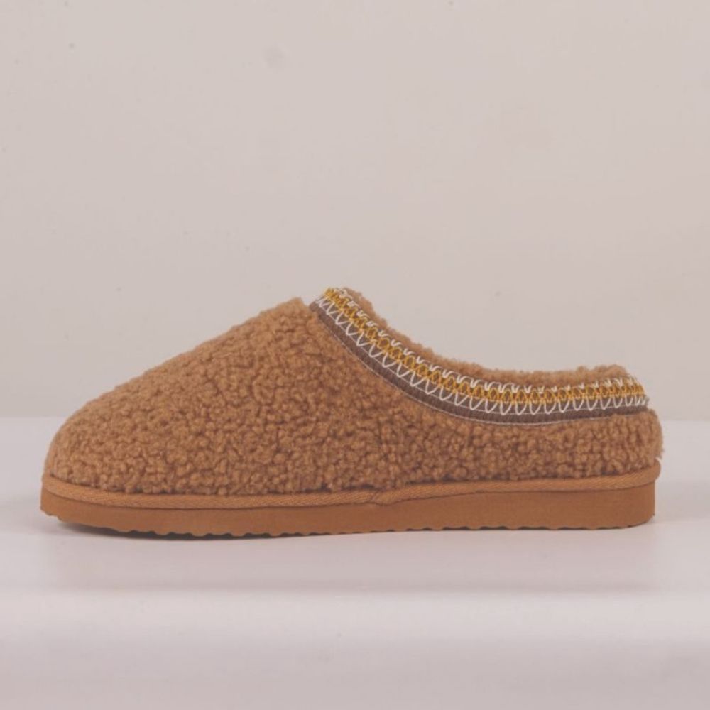 SLIPPER SHERPA, Color: BROWN, Size: 6