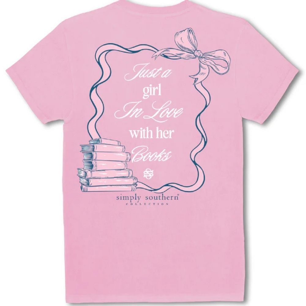 SHORTSLEEVE BOOKLOVE TSHIRT, Color: WASHED PINK, Size: SMALL