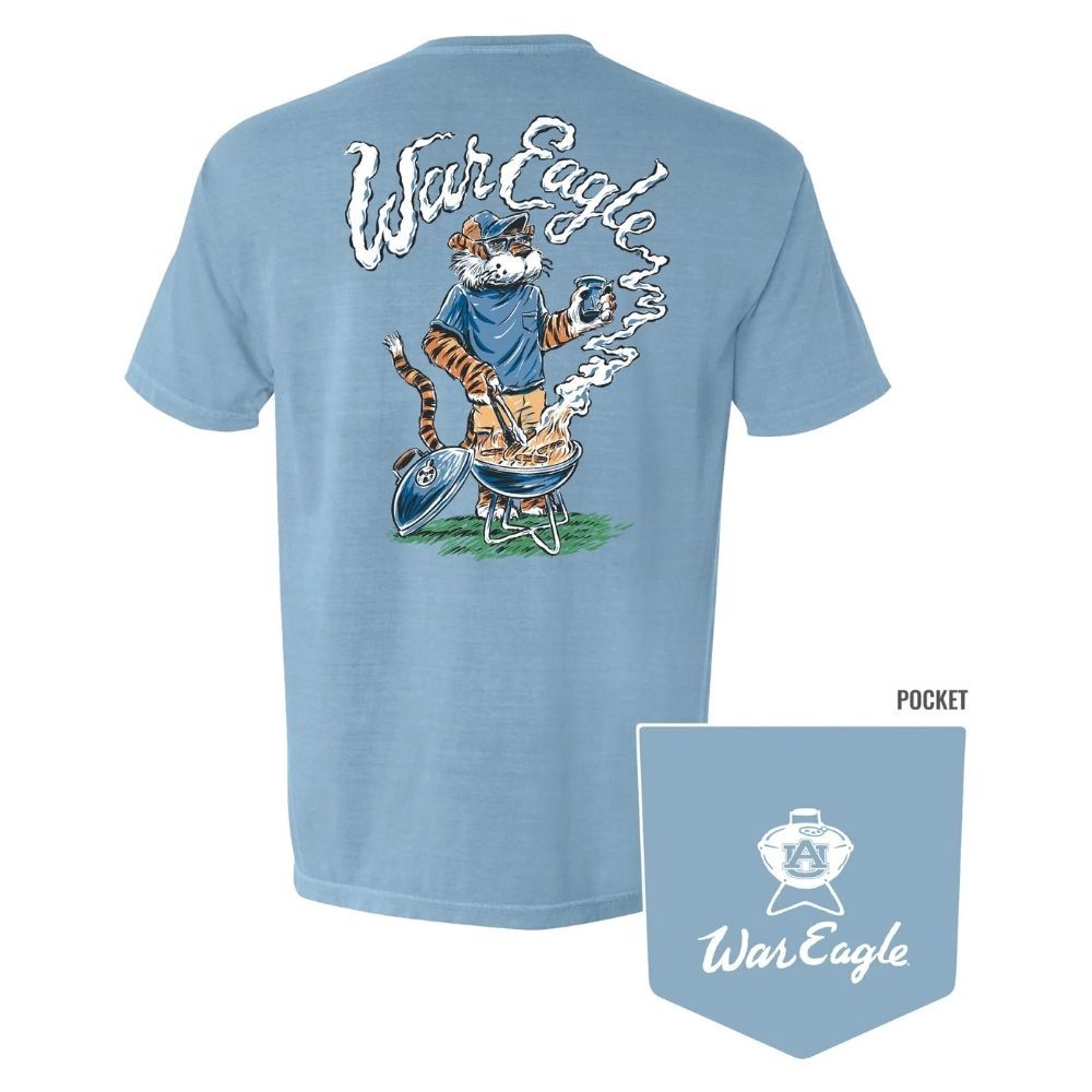 AUBIE GRILLING T-SHIRT, Color: ICE BLUE, Size: MEDIUM