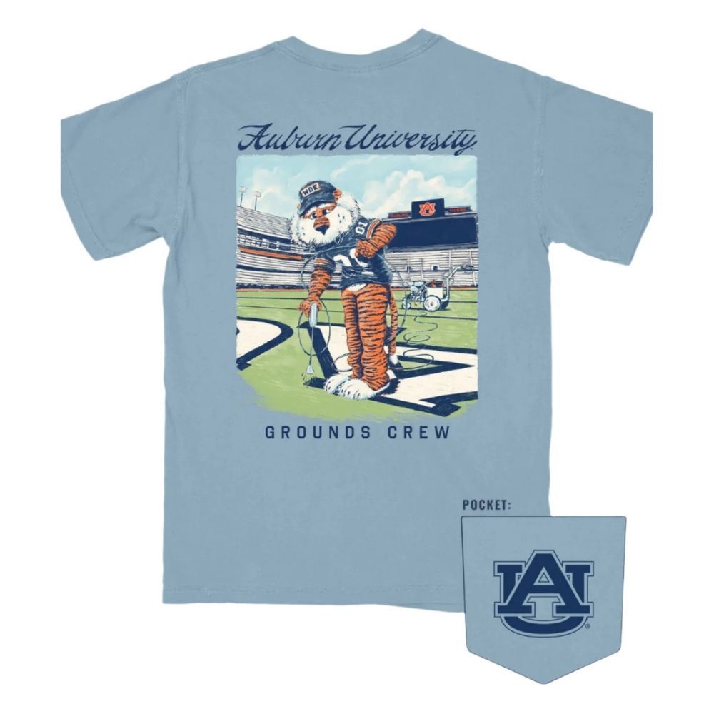 AUBIE GROUNDS CREW T-SHIRT, Color: ICE BLUE, Size: SMALL