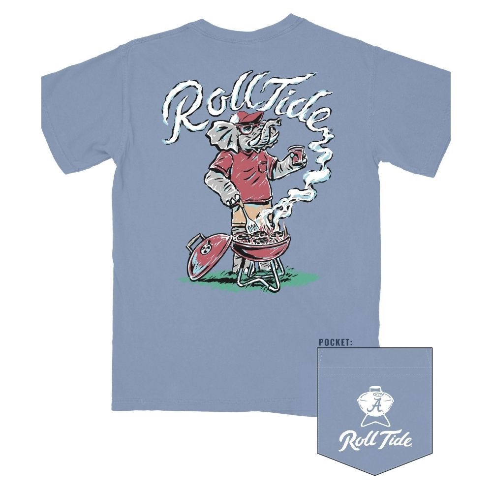 BIG AL GRILLING  T-SHIRT, Color: ICE BLUE, Size: MEDIUM